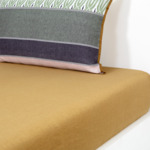 Olivier Desforges - Drap housse en satin de coton lavé vert, Bragance