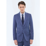 Costume ajusté en laine à chevrons