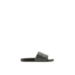 Sandale en pu souple + noir + blanc optique