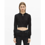 Cardigan À Capuche En Laine Noir Femme