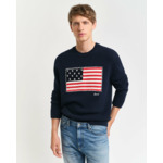 Pull ras du cou en intarsia Flag
