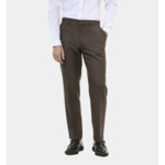Pantalon De Costume En Laine Mélangée Marron Homme