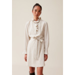 Robe rayée col volanté