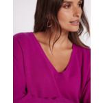 Pull poncho cachemire col V Faustine GRAPE