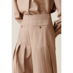 Pantalon plissé taille haute évasé