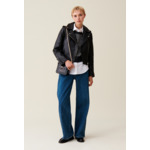 Veste cuir lisse cintrée