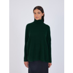 Pull poncho col roulé cachemire Margareth VERT EMPIRE