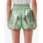 Short Taille Haute En Cuir Lamé Sultan