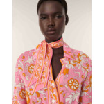 Foulard ruban 90x5cm imprimé fleurs