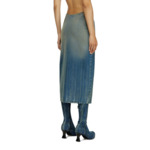 Jupe crayon en denim léger strié