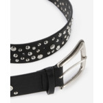Ceinture Cloutée En Cuir Noir