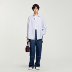 Chemise à rayures strassée