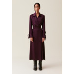 Robe longue fluide croisée bordeaux