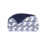 Lacoste - Housse de couette en satin de coton bleu, L Weave