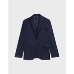Blazer Gabin en toile de laine rayée marine