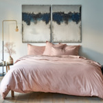 Desforges - Drap plat en percale de coton rouge, Alcove