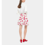 Jupe Courte Drapée Avec Imprimé Cerise Femme