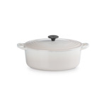 Cocotte ovale 29cm en fonte émaillée meringue