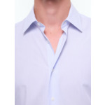 Chemise rayée à col droit en coton