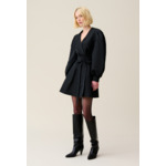 Robe courte manches ballons noire