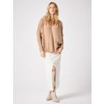 Pull poncho capuche cachemire Alix CAMEL