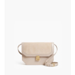 Sac bandoulière moyen modèle Rose en cuir côtelé et cuir lisse