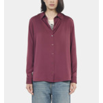 Chemise En Soie Bordeaux Femme