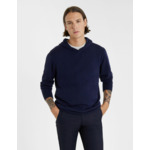Hoodie Esteban en laine et cachemire marine