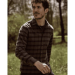 Chemise marron & bleu marine