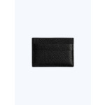 Porte-cartes en cuir grainé noir