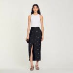 Jupe droite strassée