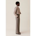 Pantalon tailleur droit taupe