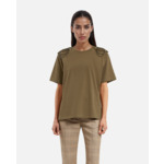 T-Shirt Manches Courtes Avec Details Epaules