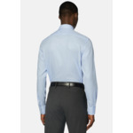 Chemise Bleu Clair En Coton Dobby Slim Fit