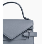 Petit sac à main double rabat Emilie en cuir grainé