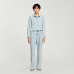 Chemise en jean à col perlé