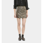 Jupe Courte À Sequins Dorée Femme