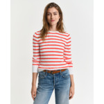 Striped Stretch Cotton Cable Knit C