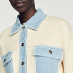 Cardigan avec empiècements en jean