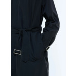 Manteau long à ceinture en coton mélangé