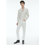 Chemise à col grand-père en coton gratté