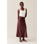 Jupe midi fluide satinée