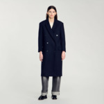 Manteau long en laine mélangée