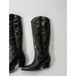 Bottes santiags en cuir lisse brodé