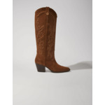 Bottes santiags en cuir suédé