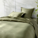 Kenzo - Drap plat en satin de coton gris, Kz Iconic