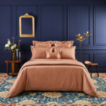 Yves Delorme - Housse de couette en satin de coton marron, Triomphe