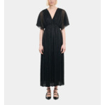 Robe Longue En Jersey Métallisé Noir Femme