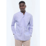 Chemise à col grand-père en coton