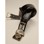 Ceinture large en cuir lisse